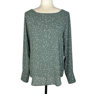Ann Taylor olive polka-dot blouse